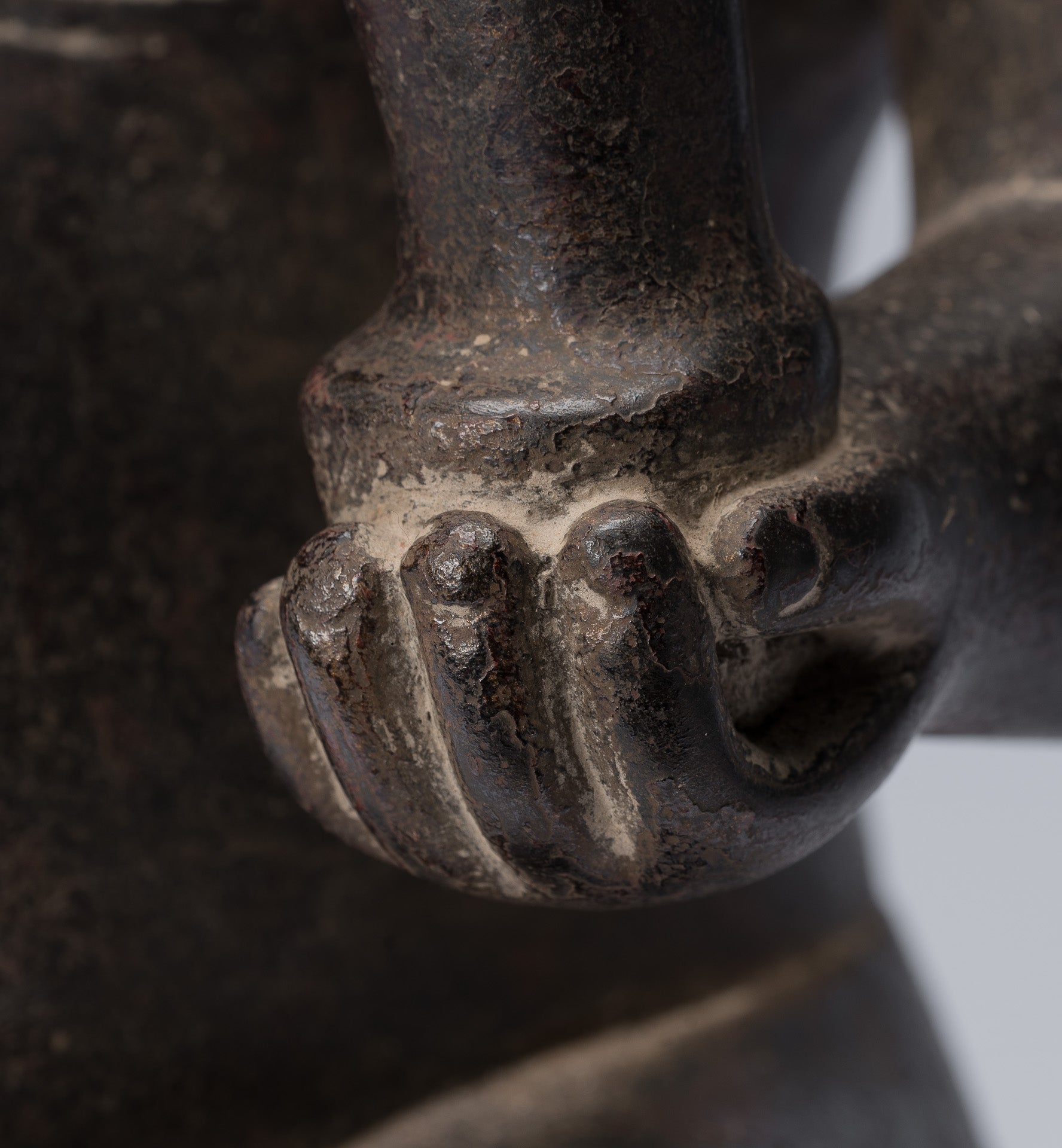 Antique Cham Style Vietnamese Seated Stone Ganesha Statue - 31cm/12"