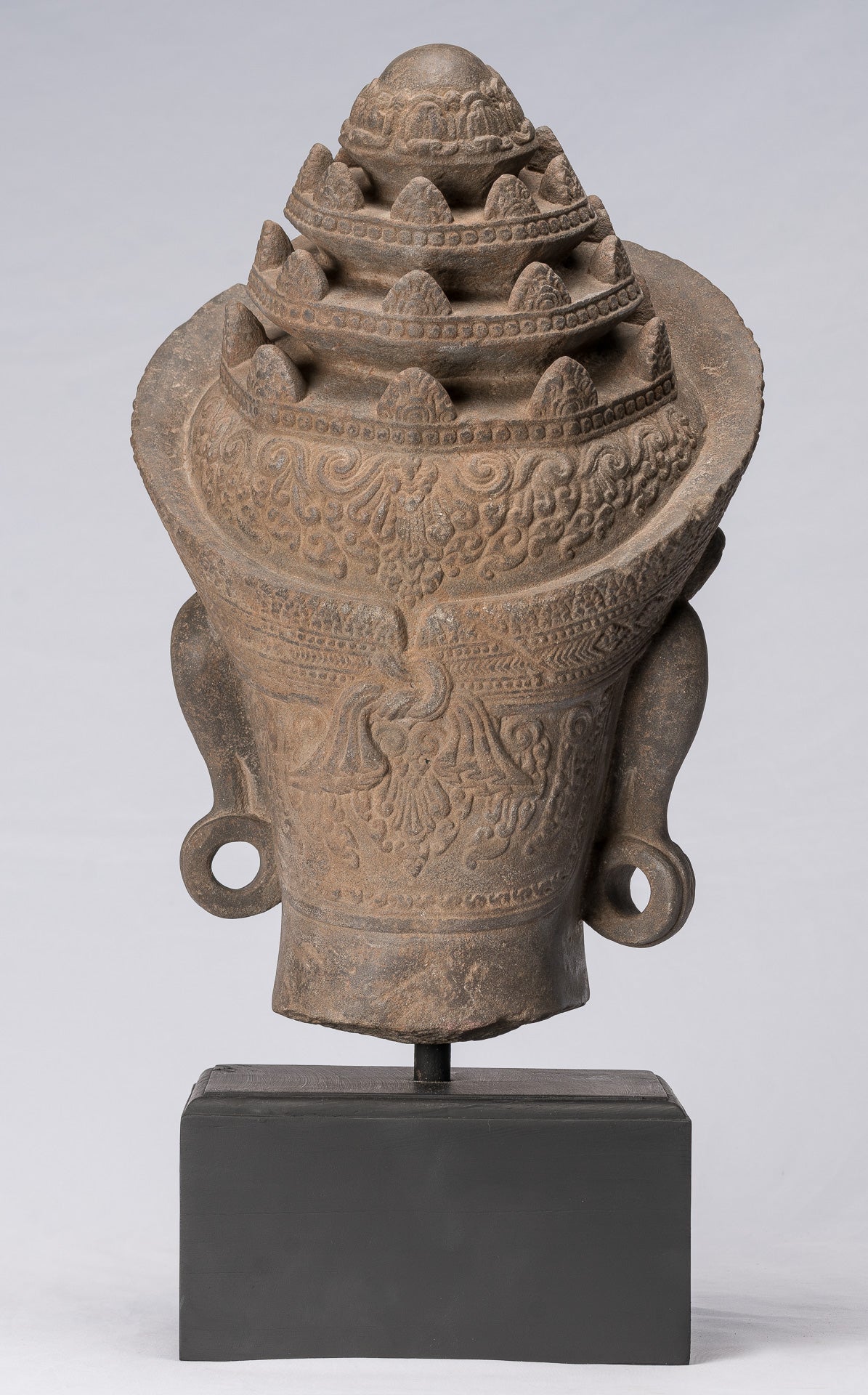 Antique Khmer Style Stone Banteay Srei Hindu God Hanuman Statue-56cm/22 " Tall