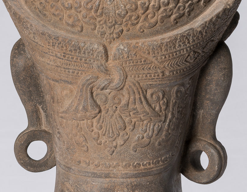 Antique Khmer Style Stone Banteay Srei Hindu God Hanuman Statue-56cm/22 " Tall