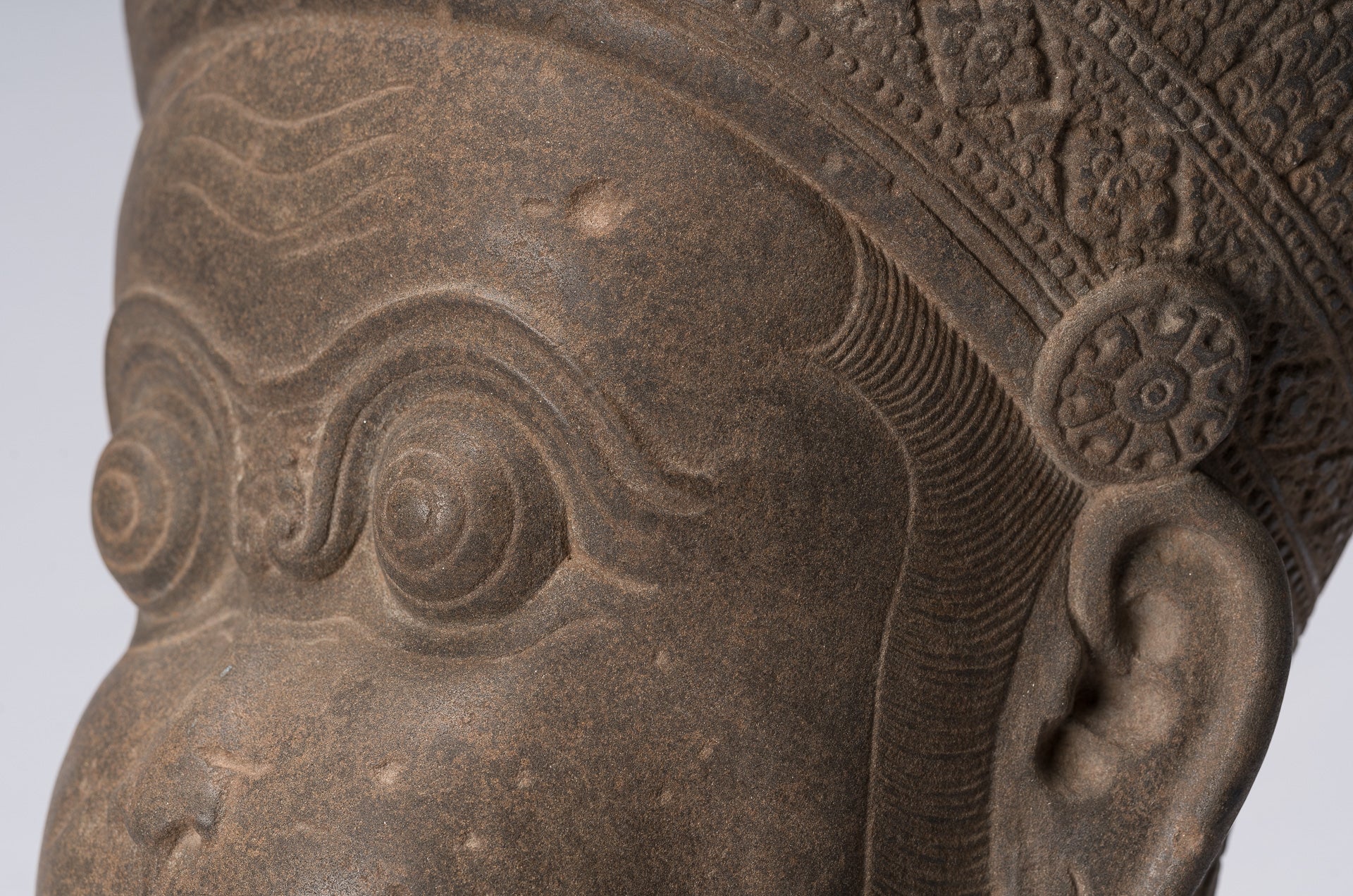 Antique Khmer Style Stone Banteay Srei Hindu God Hanuman Statue-56cm/22 " Tall