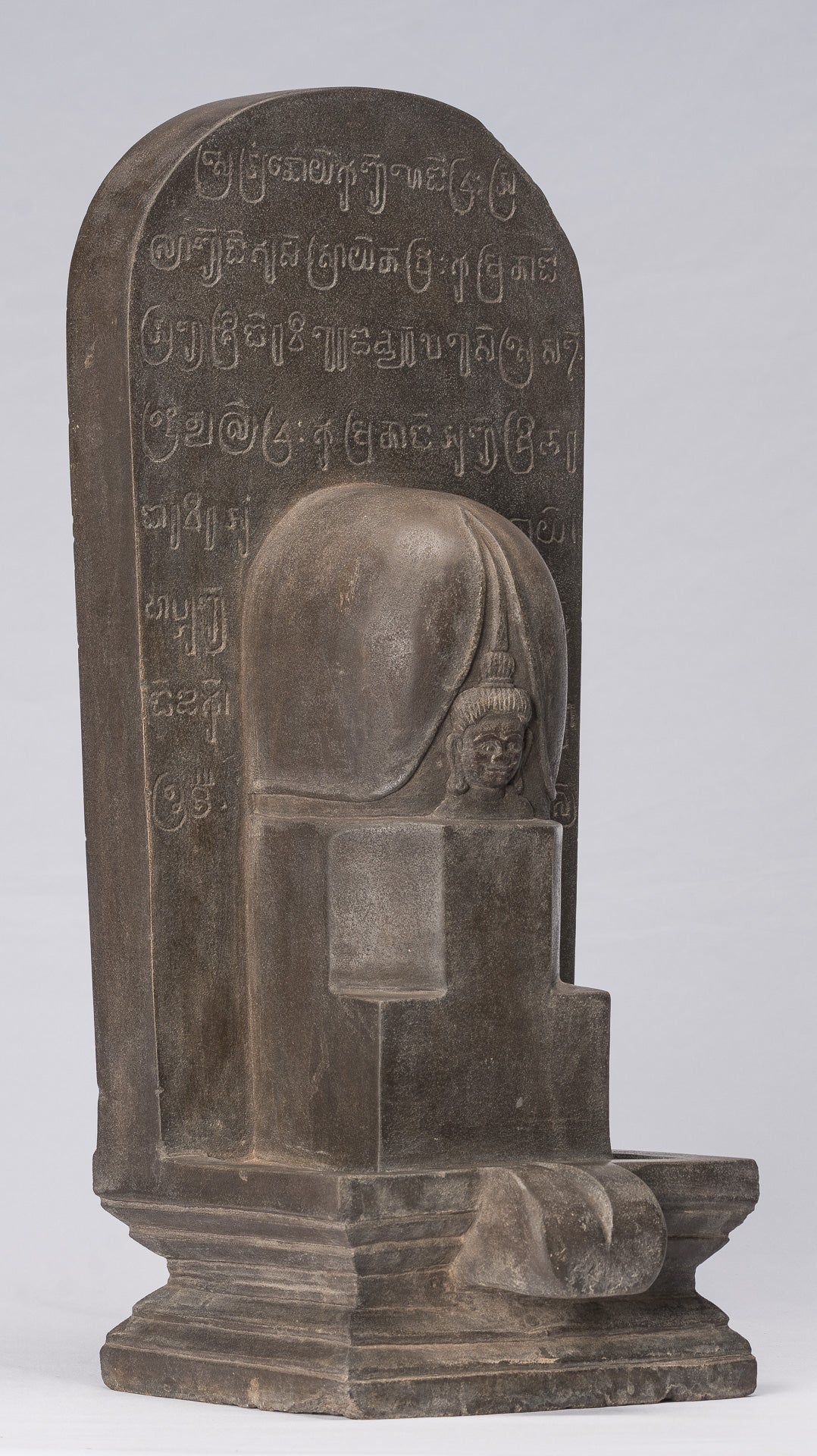 Stone Linga-Antique Khmer Style Sandstone Shiva Linga / Lingnum & Yoni-53cm/21 "