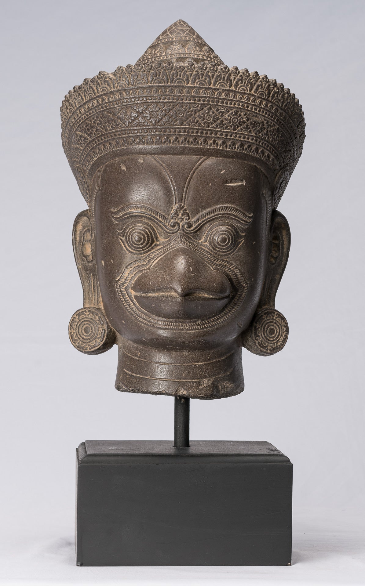 Garuda Statue-Antique Banteay Srei Style Stone Khmer Garuda Vishnu Statue-56cm/22 "