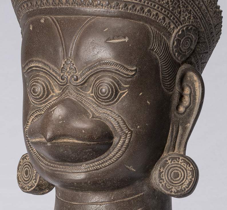 Garuda Statue-Antique Banteay Srei Style Stone Khmer Garuda Vishnu Statue-56cm/22 "