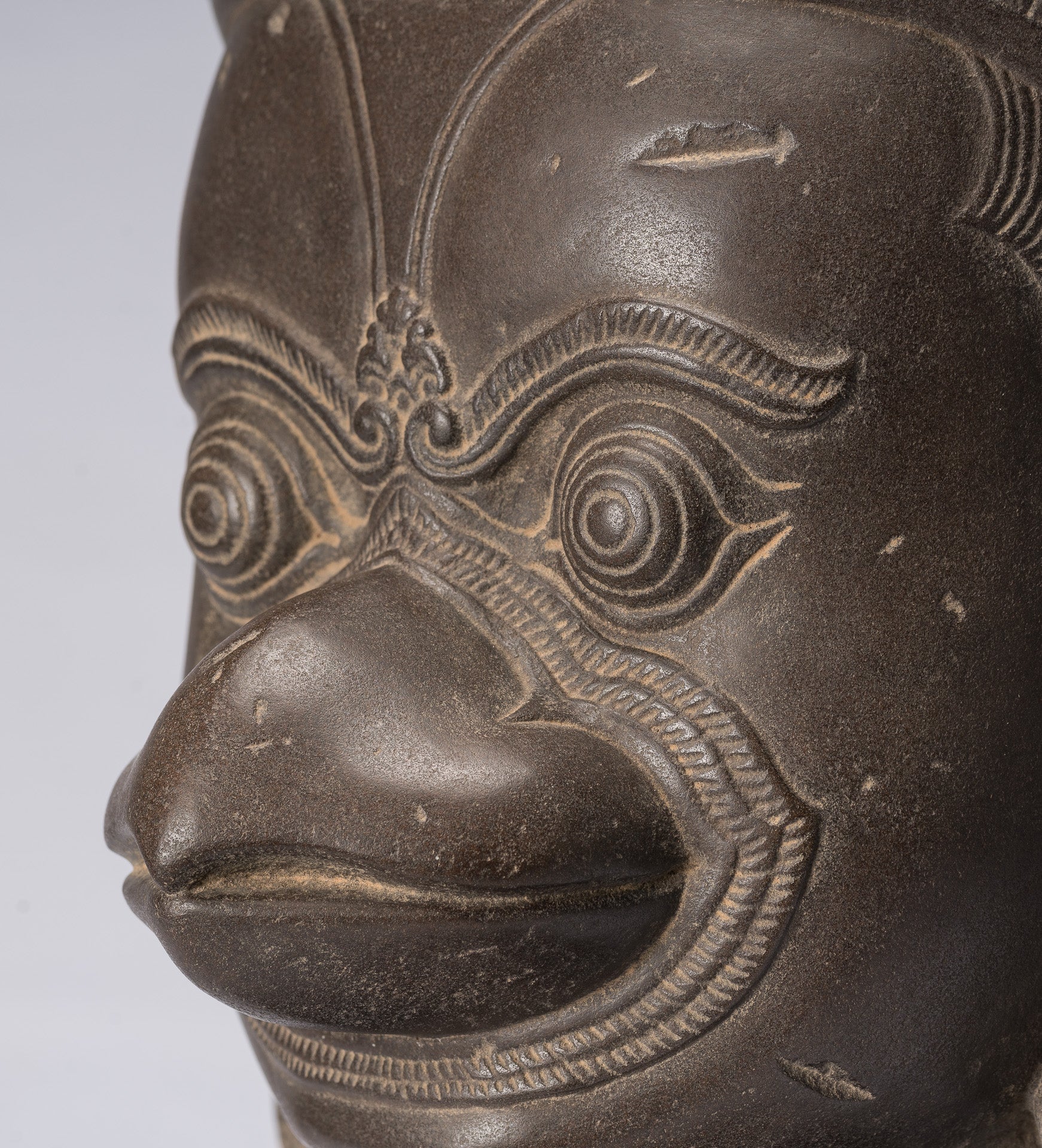 Garuda Statue-Antique Banteay Srei Style Stone Khmer Garuda Vishnu Statue-56cm/22 "