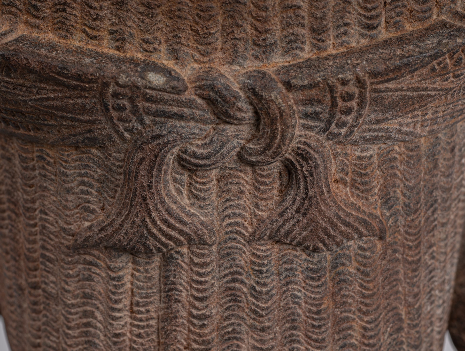 Statua Shiva - Antique Koh Ker Style Khmer Stone Shiva Head Statue - The Destroyer - 54cm/22 "