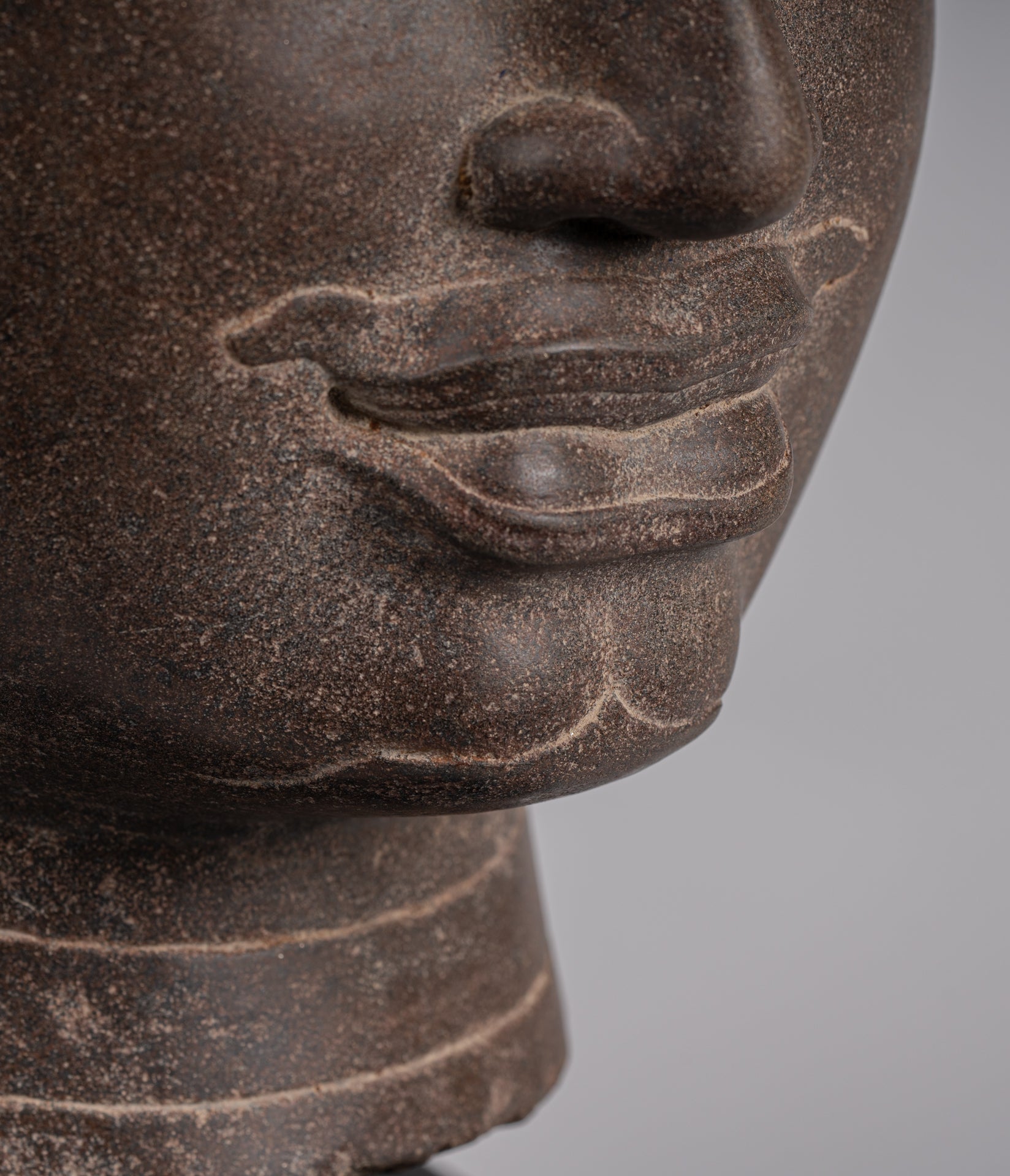 Estatua de Shiva - Estatua de cabeza de piedra marrón de estilo juvial de estilo juvial - El destructor - 52 cm/21 "