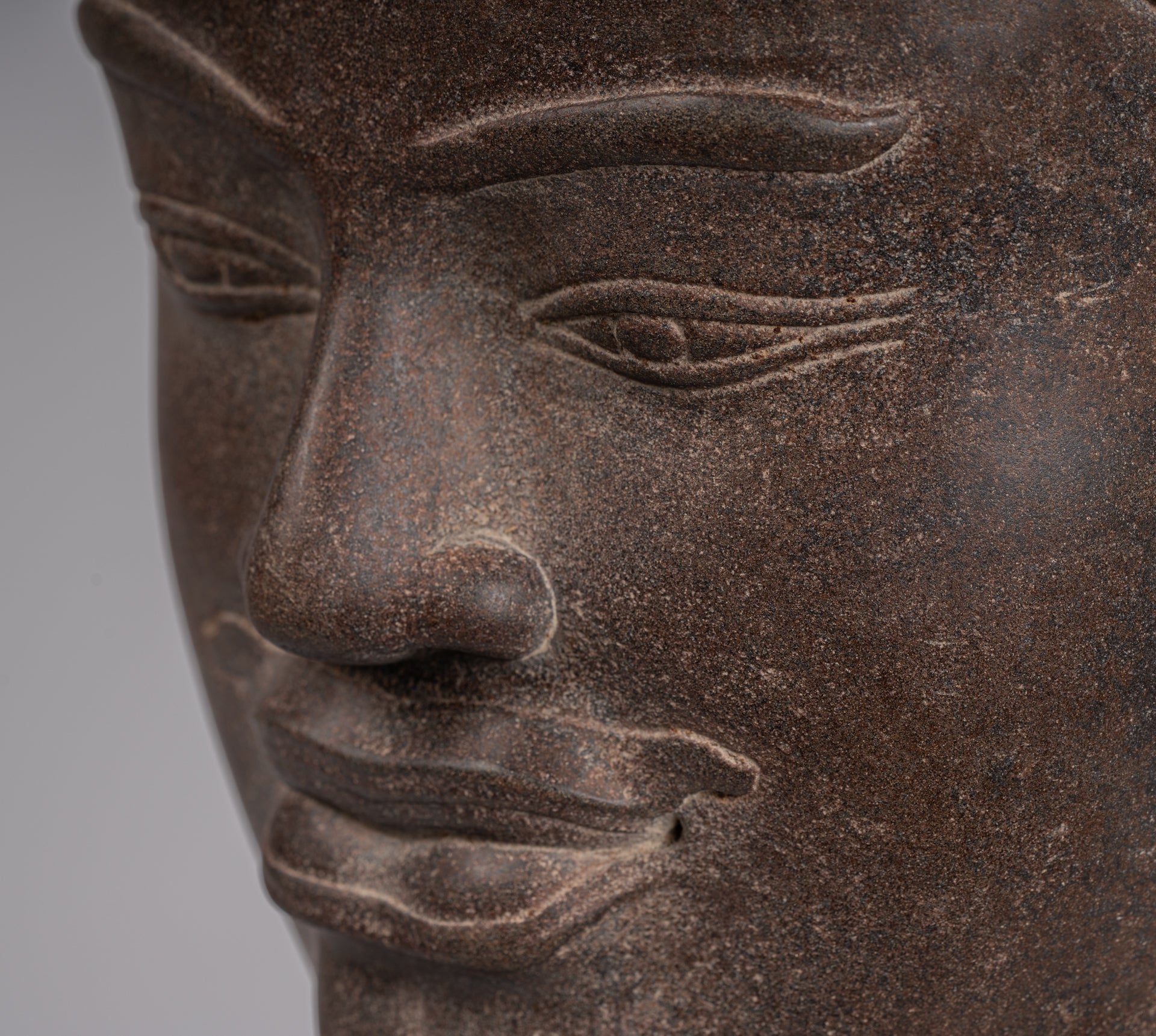 Estatua de Shiva - Estatua de cabeza de piedra marrón de estilo juvial de estilo juvial - El destructor - 52 cm/21 "