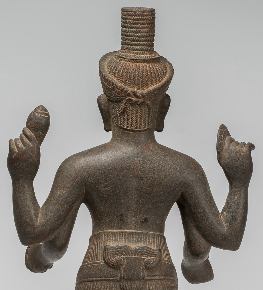 Vishnu - Antique Khmer Style Stone Koh Ker Standing Vishnu Statue - 52cm/21"