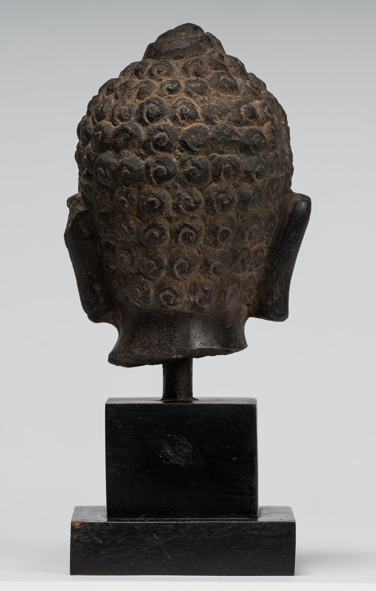 Buddha Statue - Antique Dvaravati Style Thai Stone Buddha Head Statue - 22cm/9"