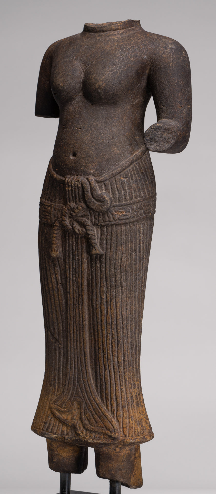 Lakshmi Statue - Antique Baphuon Style Stone Lakshmi / Devi Consort of Vishnu Torso - 57cm/23"