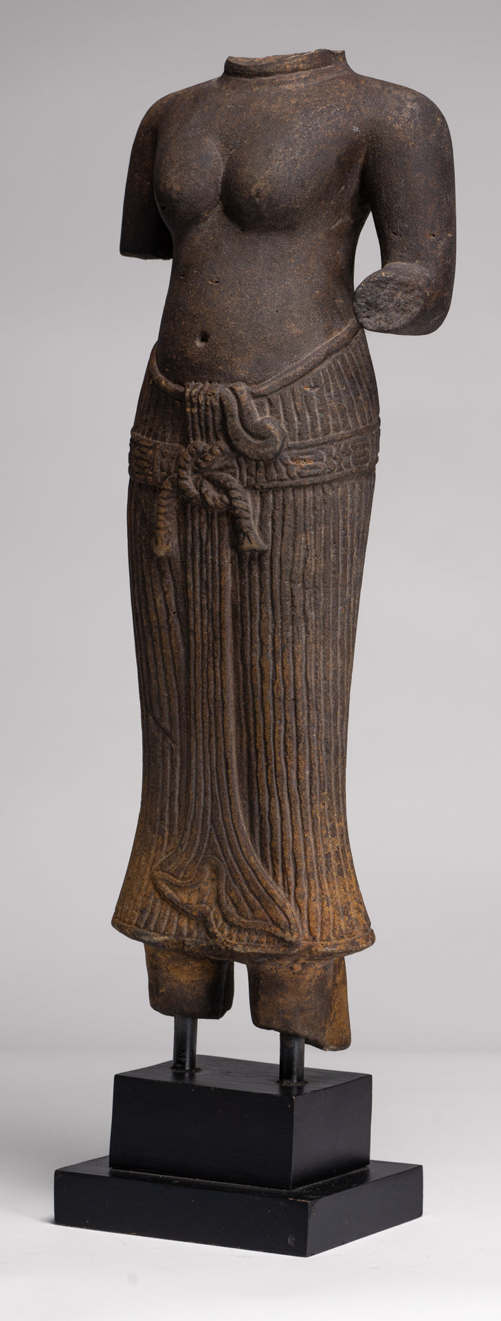 Lakshmi Statue - Antique Baphuon Style Stone Lakshmi / Devi Consort of Vishnu Torso - 57cm/23"