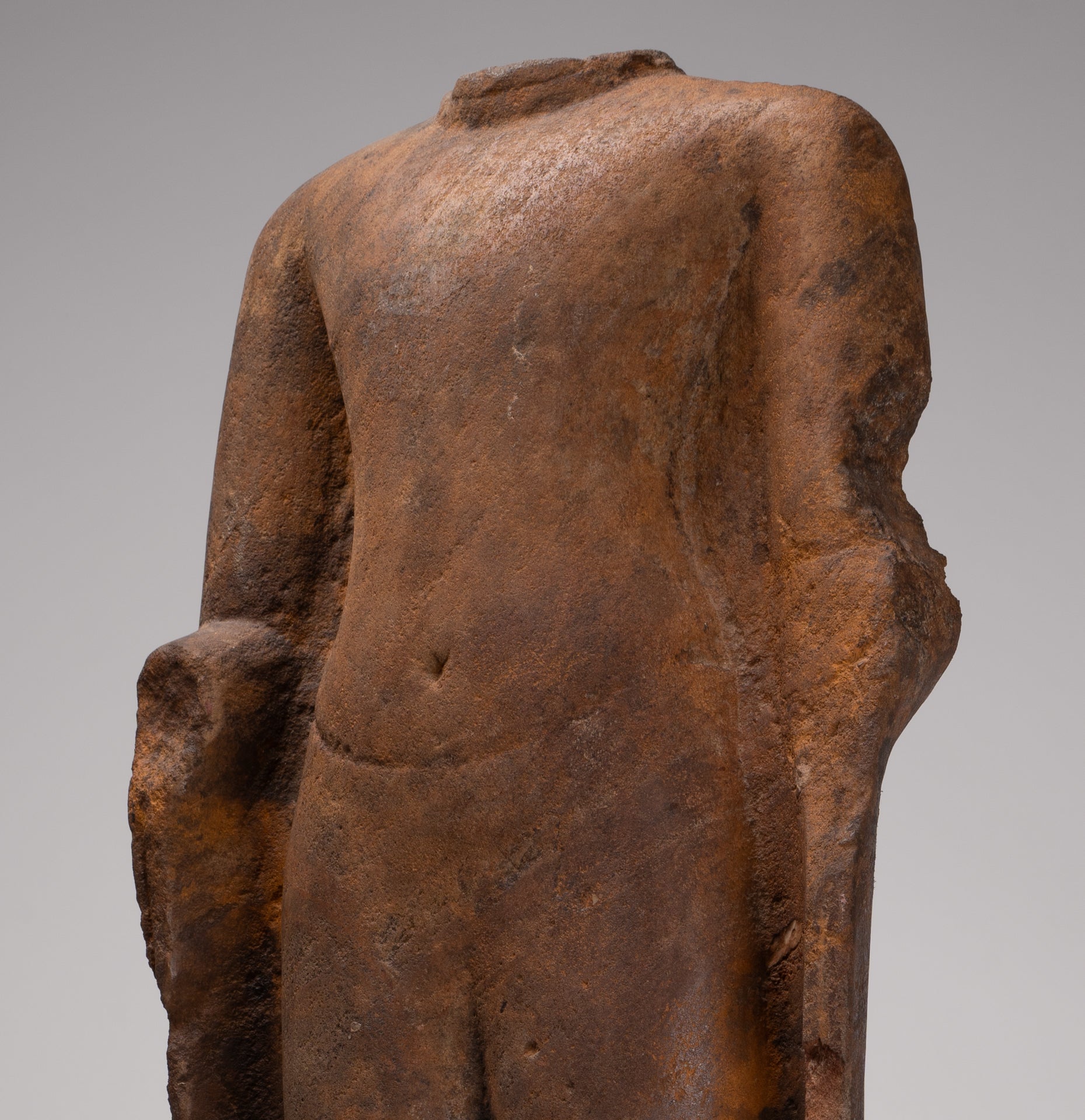 Buddha Statue - Antique Thai Style Standing Stone Dvaravati Buddha (probably) Statue - 84cm/34" Tall