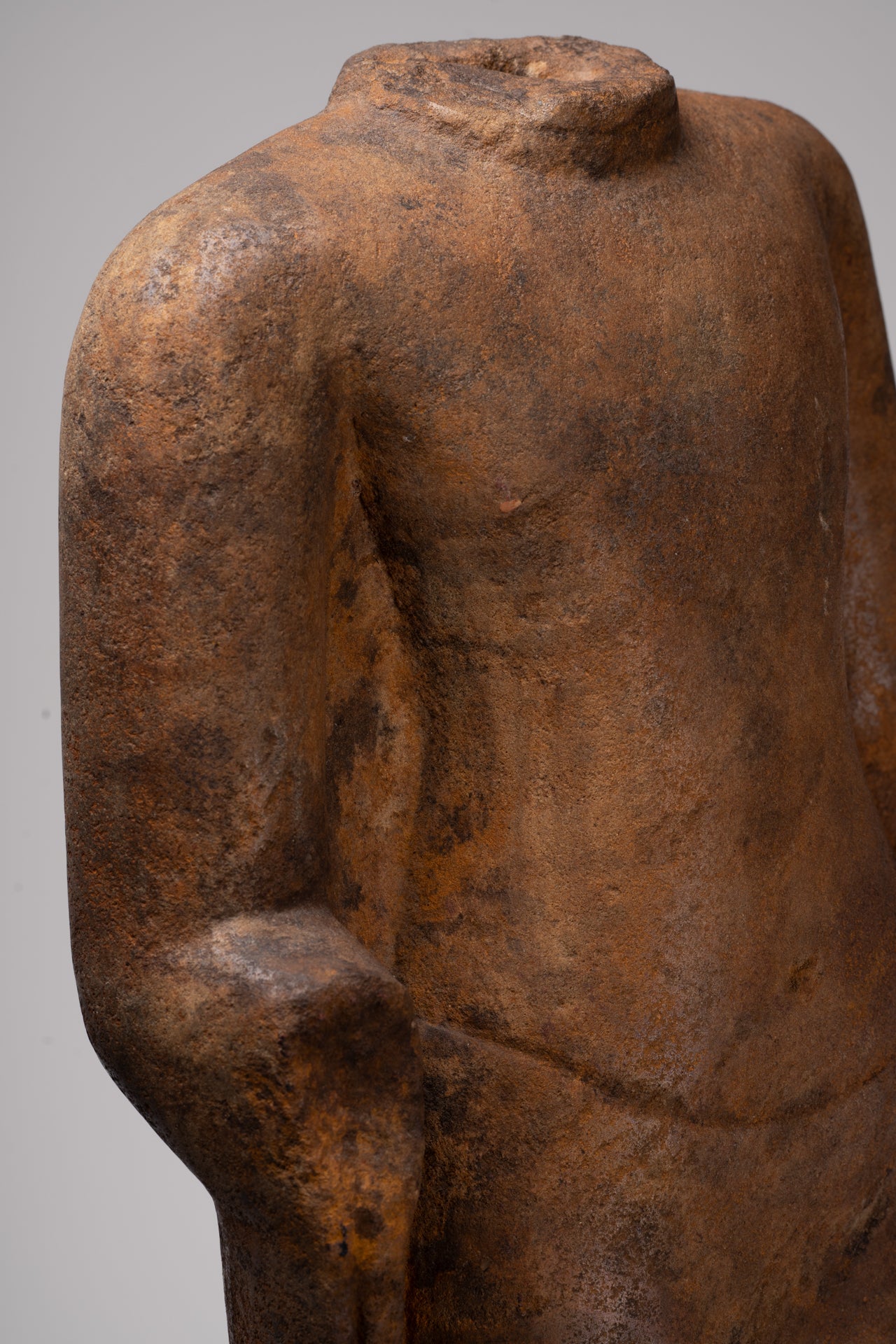 Buddha Statue - Antique Thai Style Standing Stone Dvaravati Buddha (probably) Statue - 84cm/34" Tall