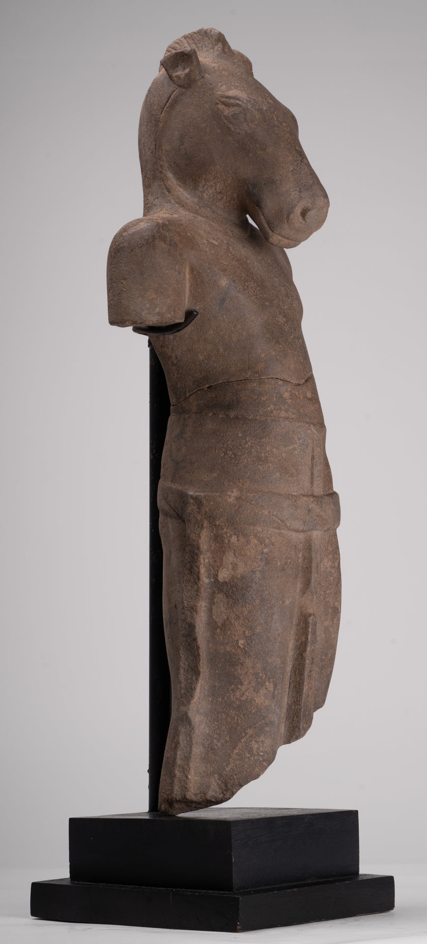 Antique Khmer Style Stone Phnom Da Hayagriva Kalkin Horse of Vishnu - 68cm/27"