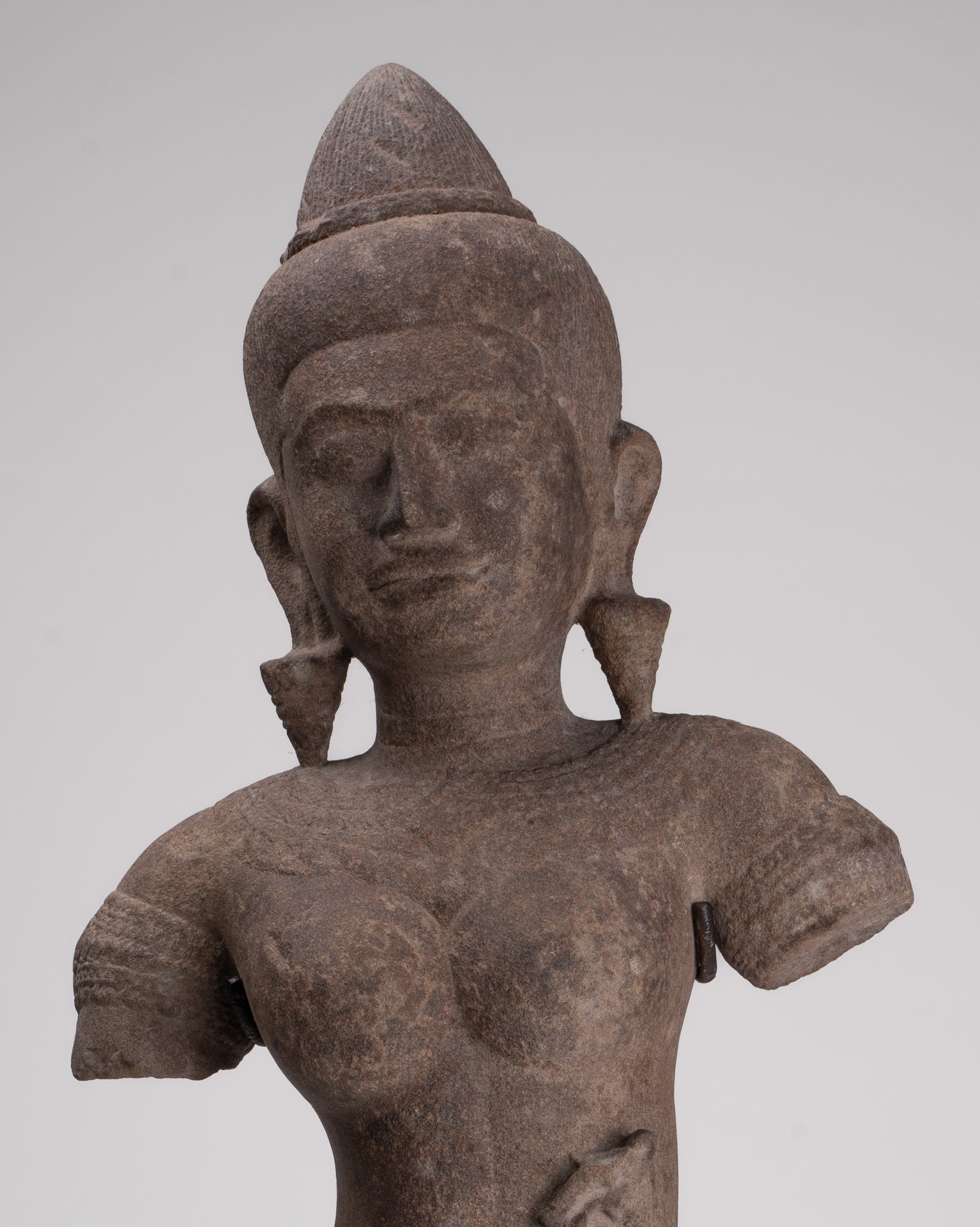 Apsara Statue - Antique Khmer Style Stone Angkor Wat Apsara or Angel Statue - 64cm/26"