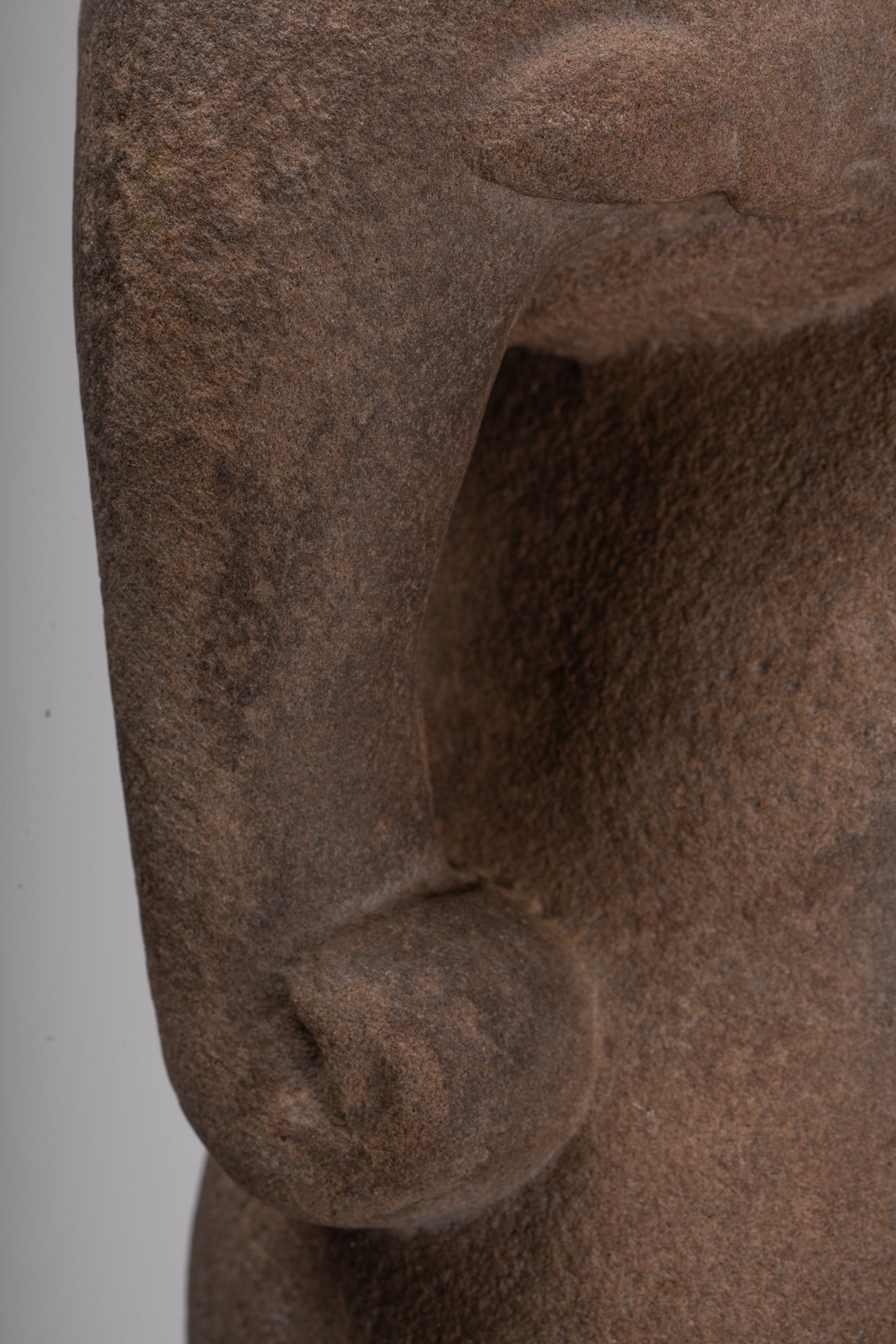 Ganesha Statue - Antique Khmer Style Stone Bayon Mounted Ganesha Torso Statue - 61cm/24"