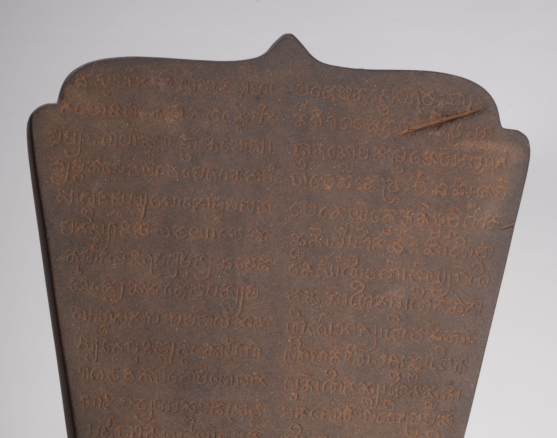 Buddha Statue - Antique Khmer Style Stone Stele Seated Meditation Buddha Statue - 46cm/18"