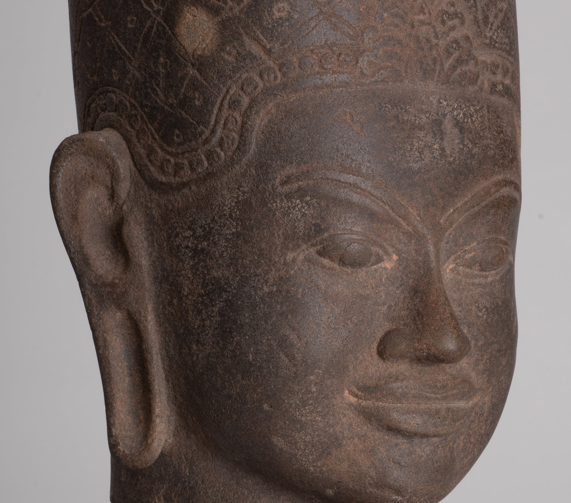 Krishna Statue - Antique Khmer Style Phnom Da Krishna (possibly) Statue - 41cm/16"