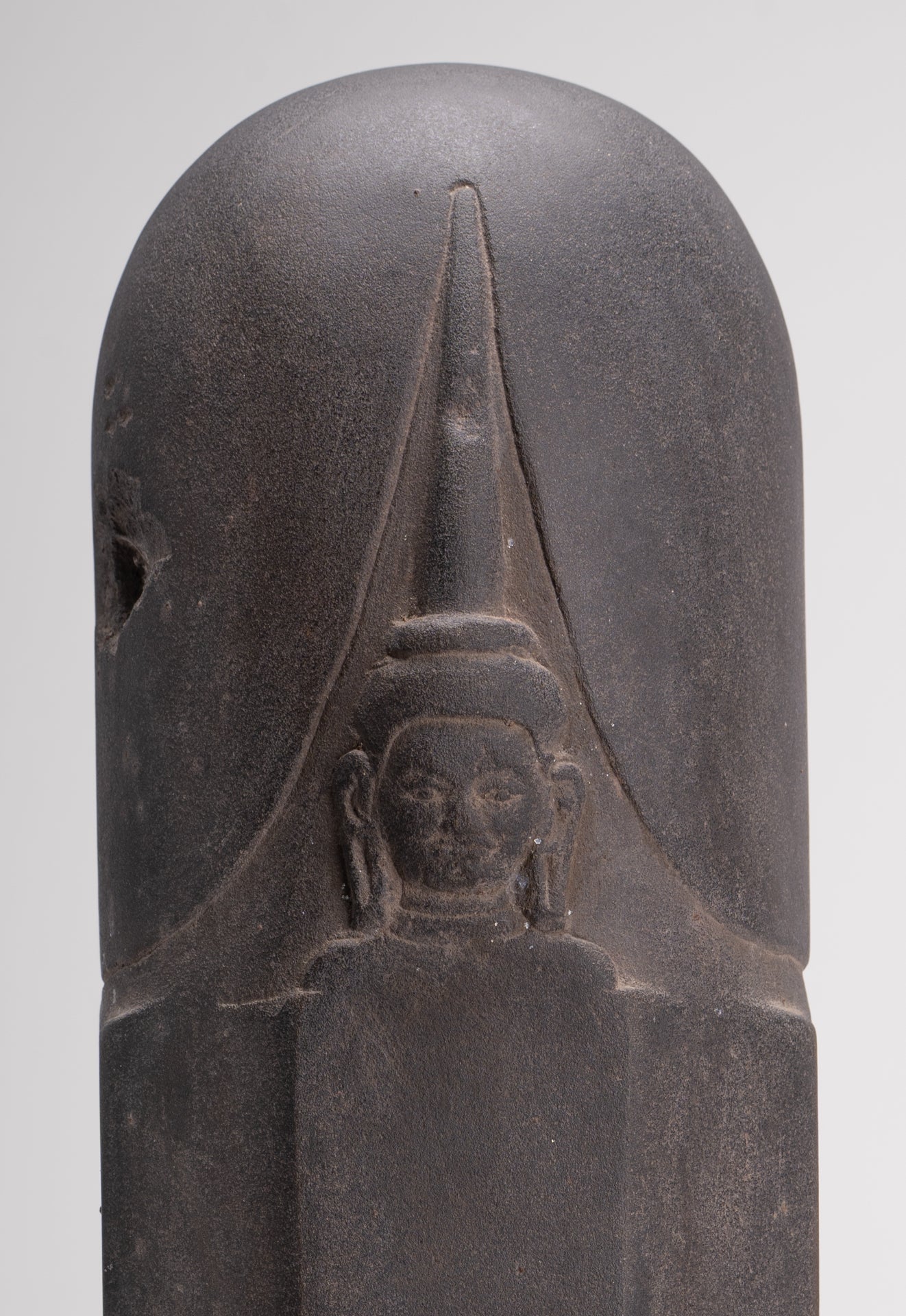 Antique Khmer Style Stone Shiva Mukhalinga Linga / Lingnum - 44cm/18"