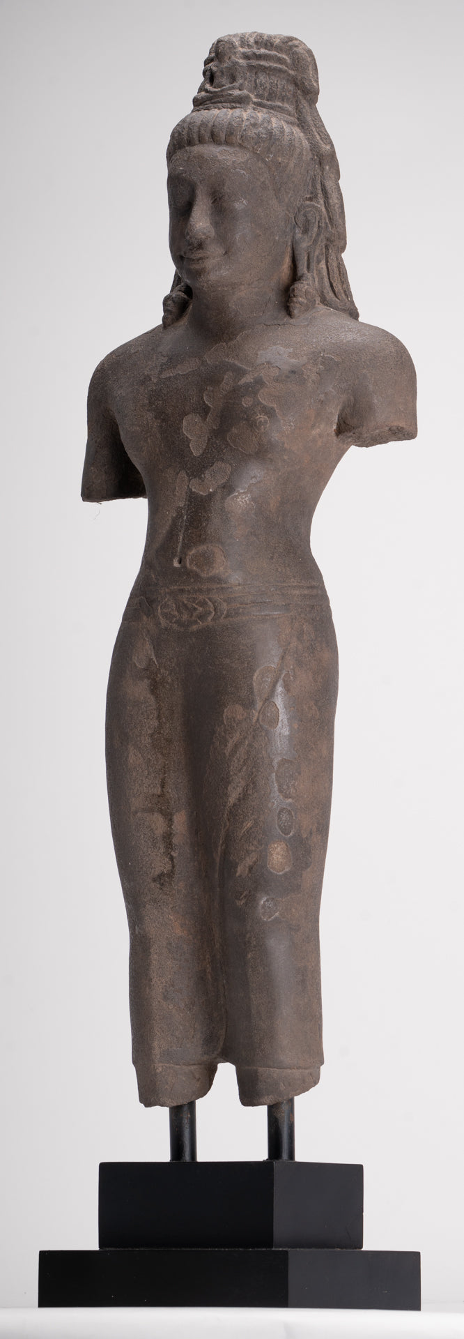 Antique Thai Style Stone Standing Bodhisattva Avalokitesvara Statue - 76cm/30"