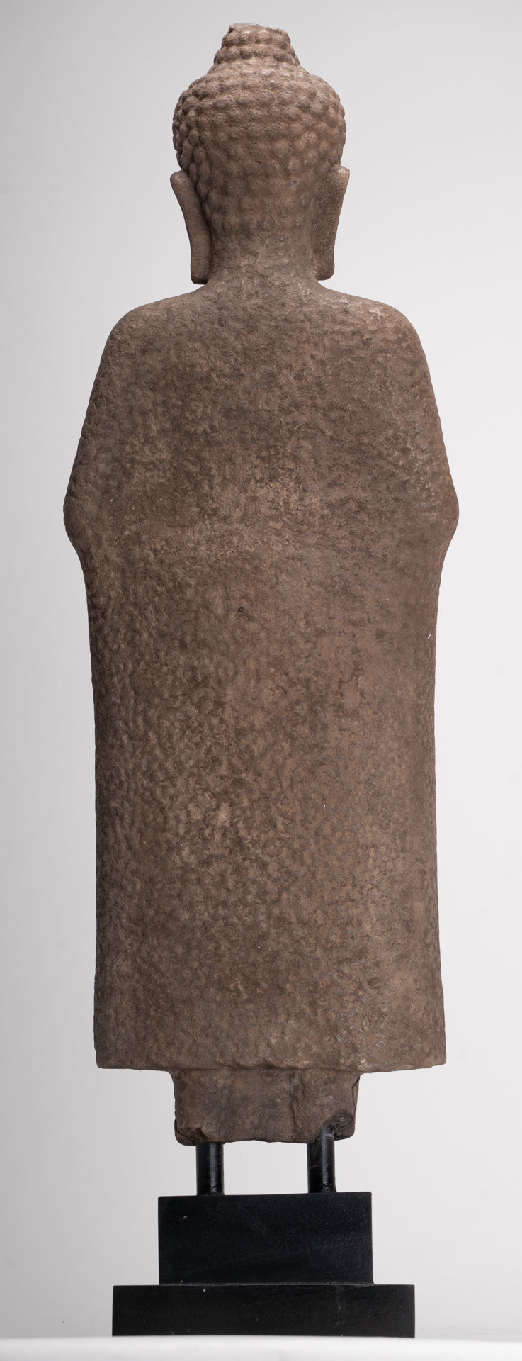 Buddha Statue - Antique Thai Style Stone Dvaravati Protection Buddha Statue - 76cm/30" Tall