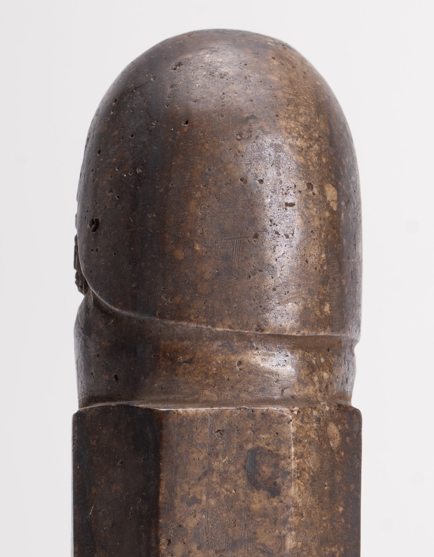 Antique Khmer Style Stone Shiva Mukhalinga Linga / Lingnum - 16cm/6"