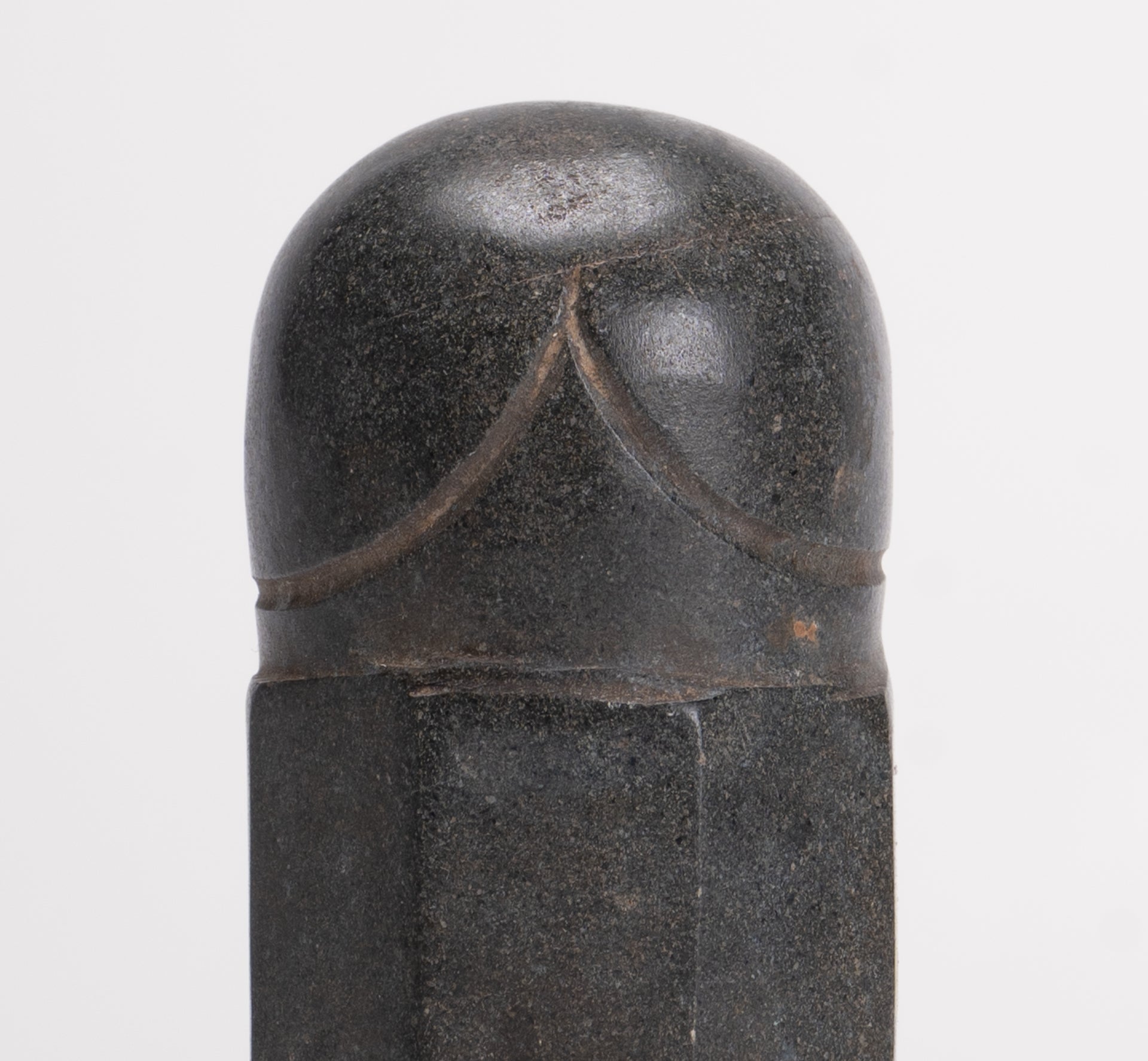 Antique Khmer Style Stone Shiva Mukhalinga Linga / Lingnum - 9cm/4"