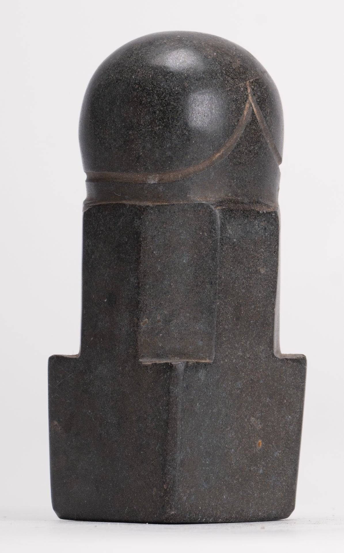 Antique Khmer Style Stone Shiva Mukhalinga Linga / Lingnum - 9cm/4"