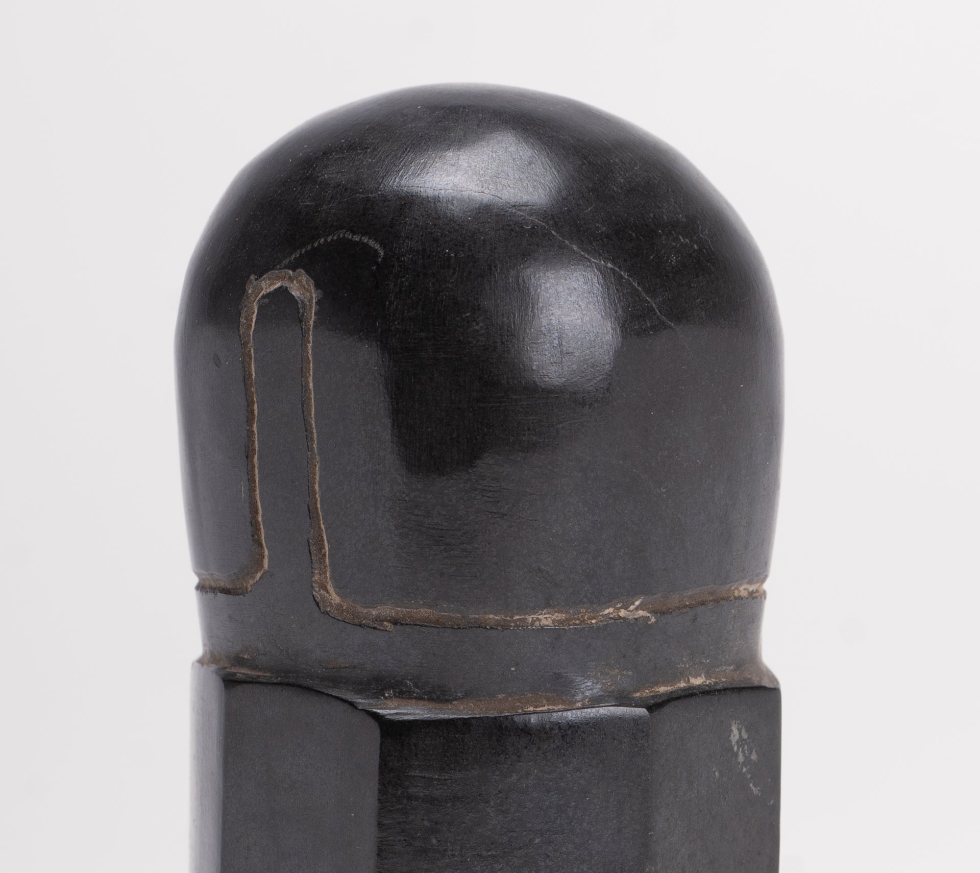 Antique Khmer Style Stone Shiva Mukhalinga Linga / Lingnum - 9cm/4"