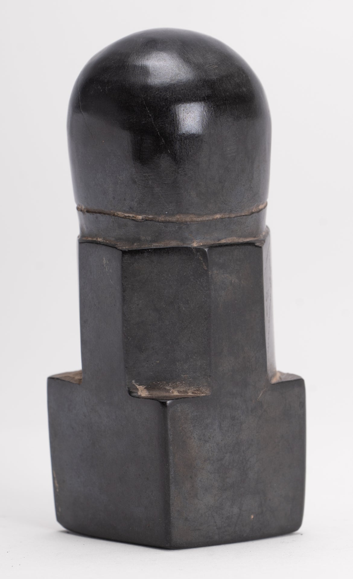 Antique Khmer Style Stone Shiva Mukhalinga Linga / Lingnum - 9cm/4"