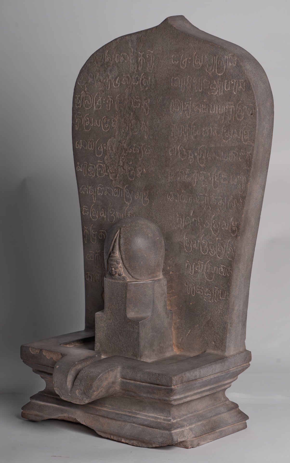 Stone Linga - Antique Khmer Style Sandstone Shiva Linga / Lingnum & Yoni - 57cm/23"