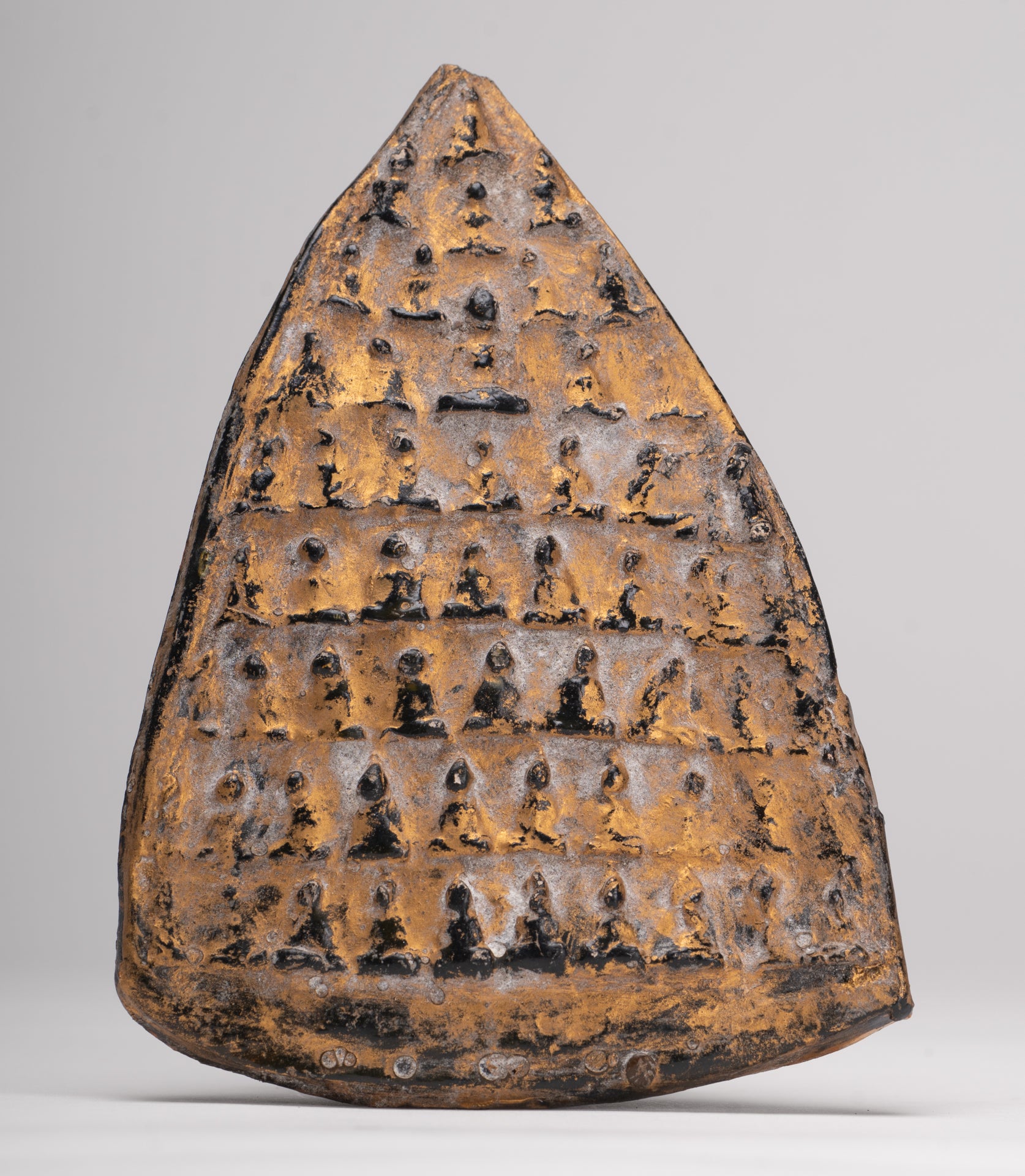 Votive Panel - Antique Thai Style Clay Meditation Buddha Votive Panel - 15.5cm/6"