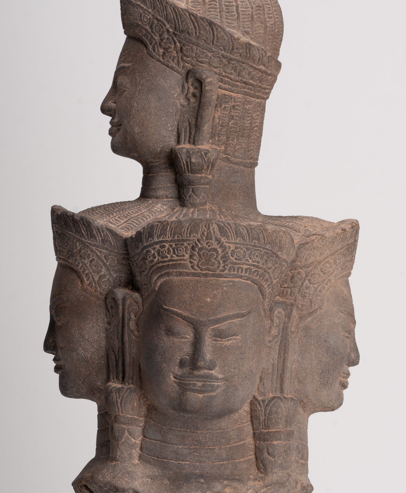 Bodhisattva - Antique Baphuon Style Mounted Stone Hevajra Statue - 55cm/22"