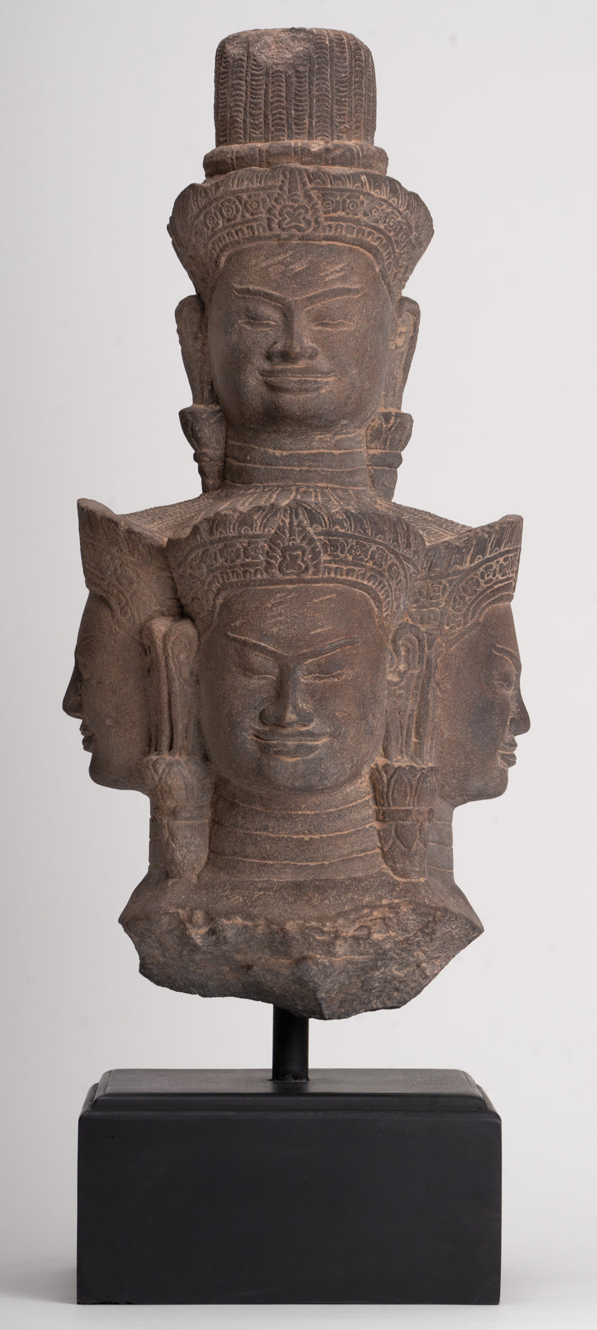 Bodhisattva - Antique Baphuon Style Mounted Stone Hevajra Statue - 55cm/22" 