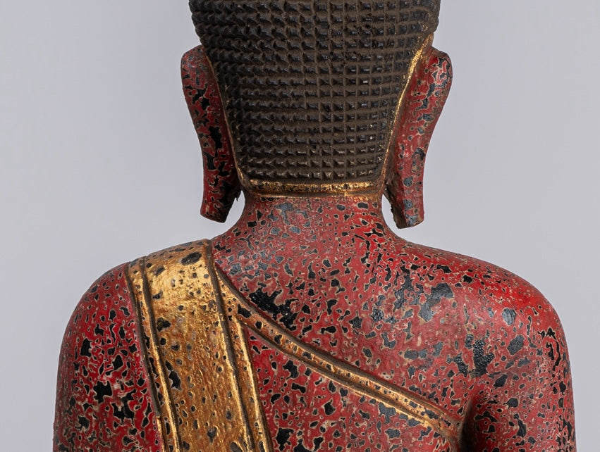 Estatua de Buda - Estatua de Buda de la Madera de Madera Asia ASIA ASIA ASIA ASIA - 33cm/13 "