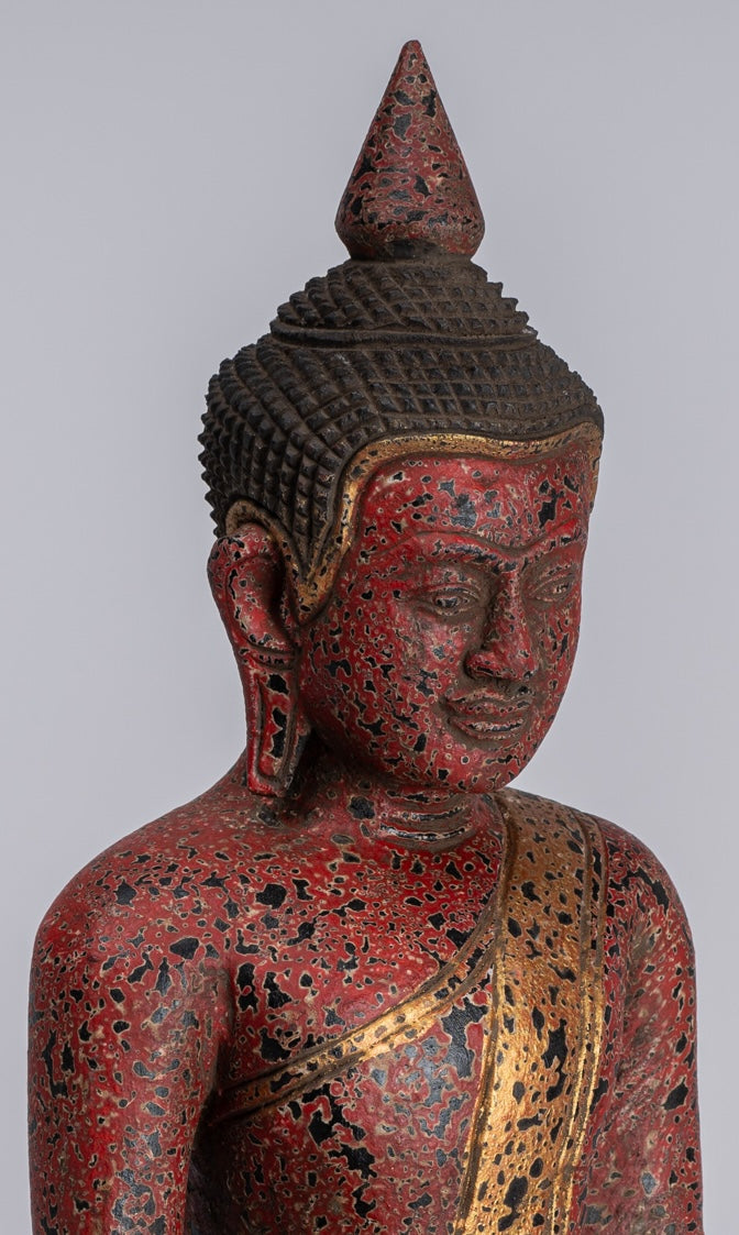 Estatua de Buda - Estatua de Buda de la Madera de Madera Asia ASIA ASIA ASIA ASIA - 33cm/13 "