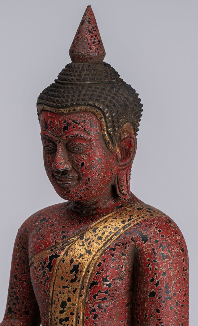 Estatua de Buda - Estatua de Buda de la Madera de Madera Asia ASIA ASIA ASIA ASIA - 33cm/13 "