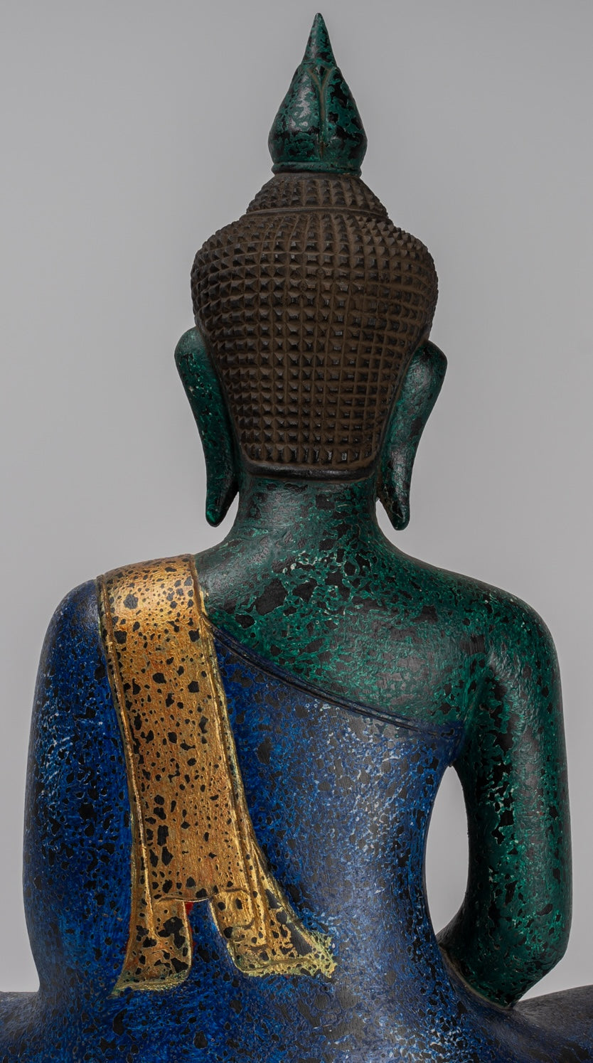 Escultura de Buda - Estatua de Buda de madera de estilo jemer antiguo Dhyana Meditation Mudra - 54cm/22 "