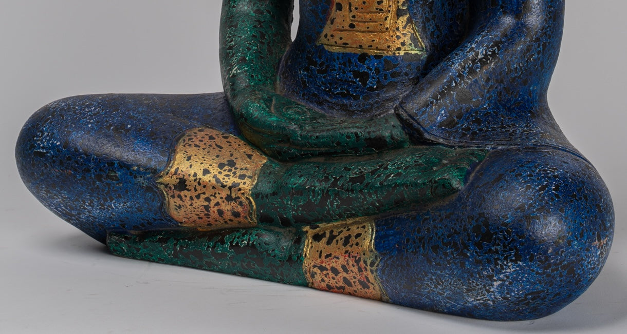 Escultura de Buda - Estatua de Buda de madera de estilo jemer antiguo Dhyana Meditation Mudra - 54cm/22 "