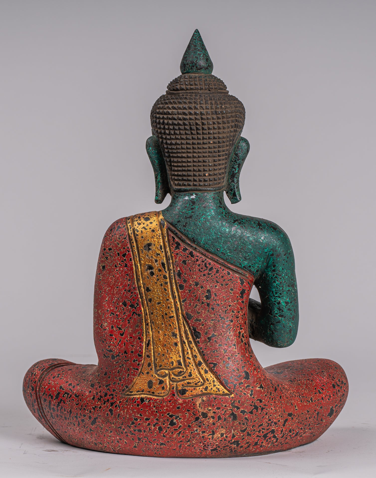 Statue di Buddha - Antique Khmer in stile Cambogia Statue Buddha seduta Insegnamento Mudra - 32 cm/13 "