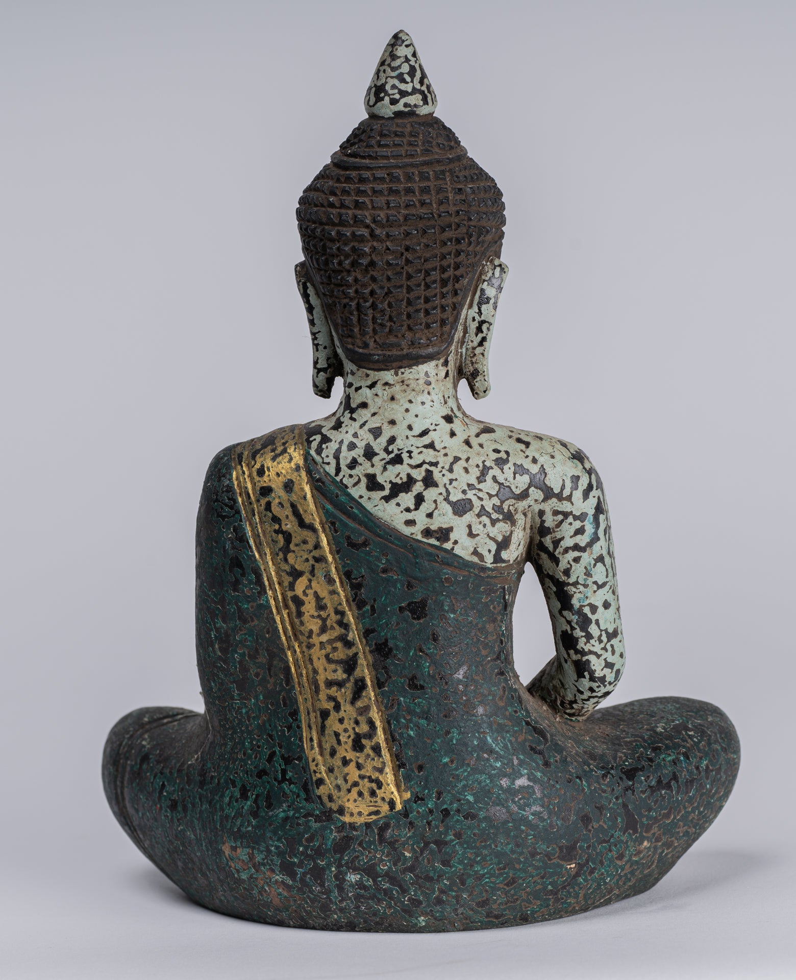 Escultura de Buda - Estatua de Buda de madera de estilo jemer antiguo Dhyana Meditation Mudra - 21 cm/8 "