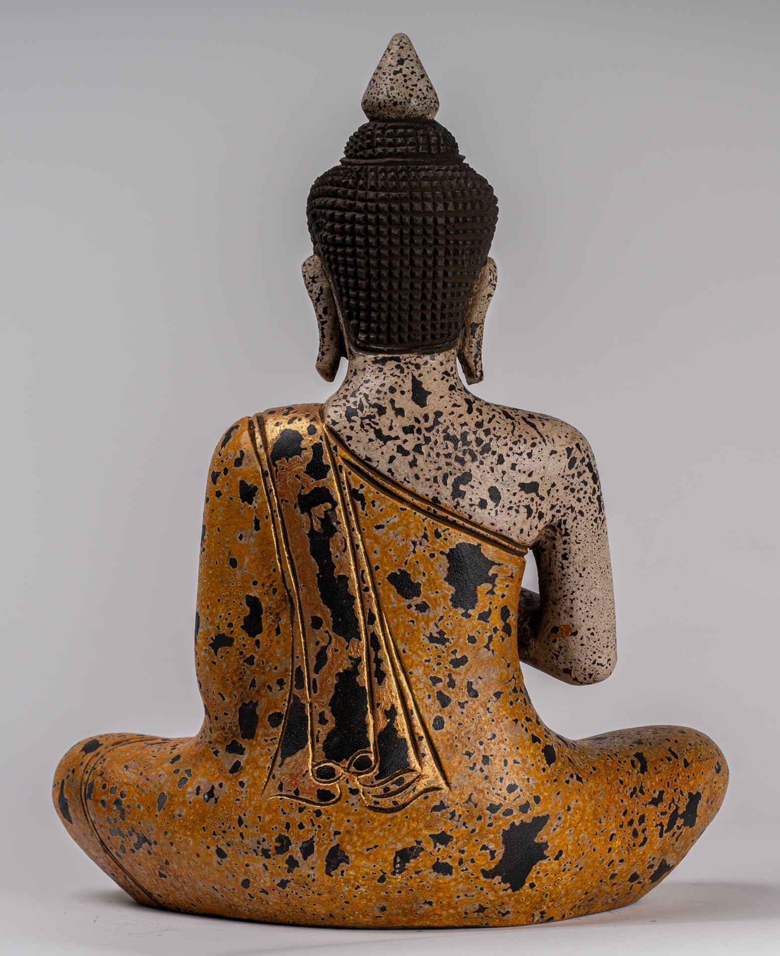 Statue di Buddha - Antique Khmer in stile Cambogia Statue Buddha seduta Insegnamento Mudra - 39 cm/16 "