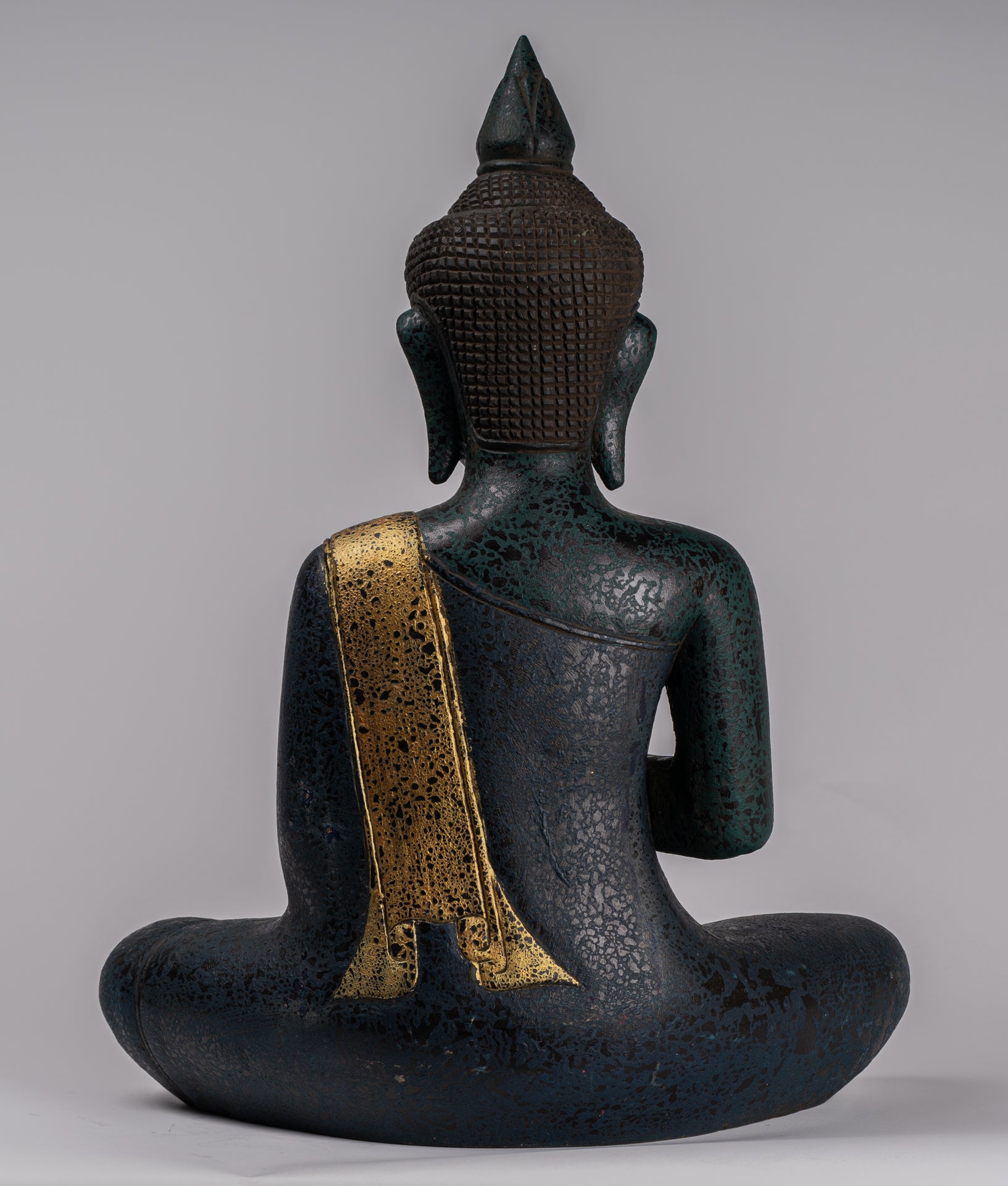 Statua Buddha - Antique Khmer in stile Cambogia Statue Buddha seduta Insegnamento Mudra - 52 cm/21 "