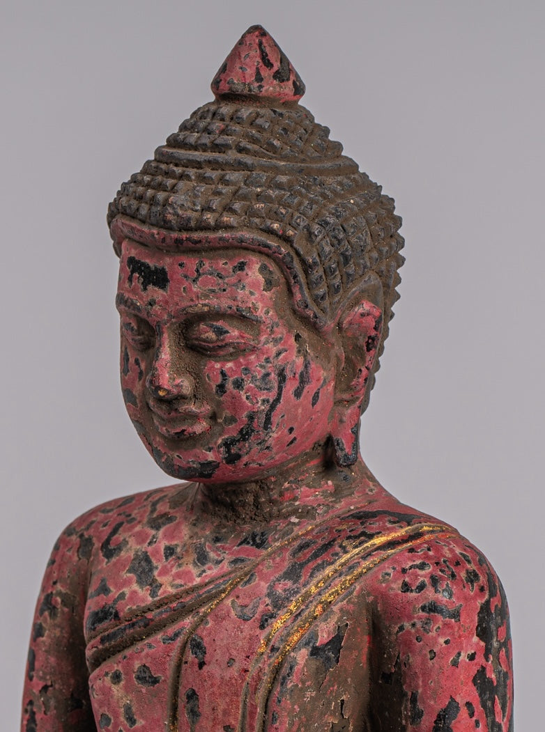 Estatua de Buda - Estatua de Buda de la Madera de Madera Asia ASIA ASIA ASIA ASIA - 21cm/8 "