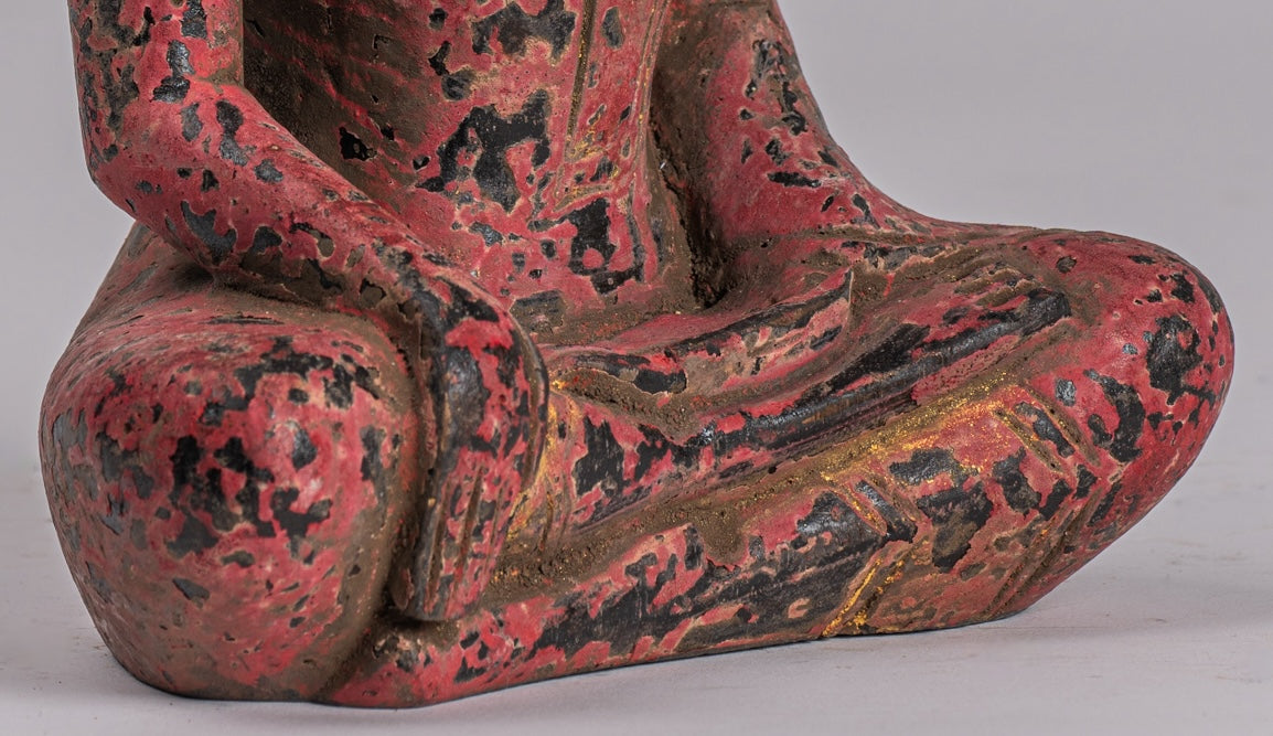 Estatua de Buda - Estatua de Buda de la Madera de Madera Asia ASIA ASIA ASIA ASIA - 21cm/8 "