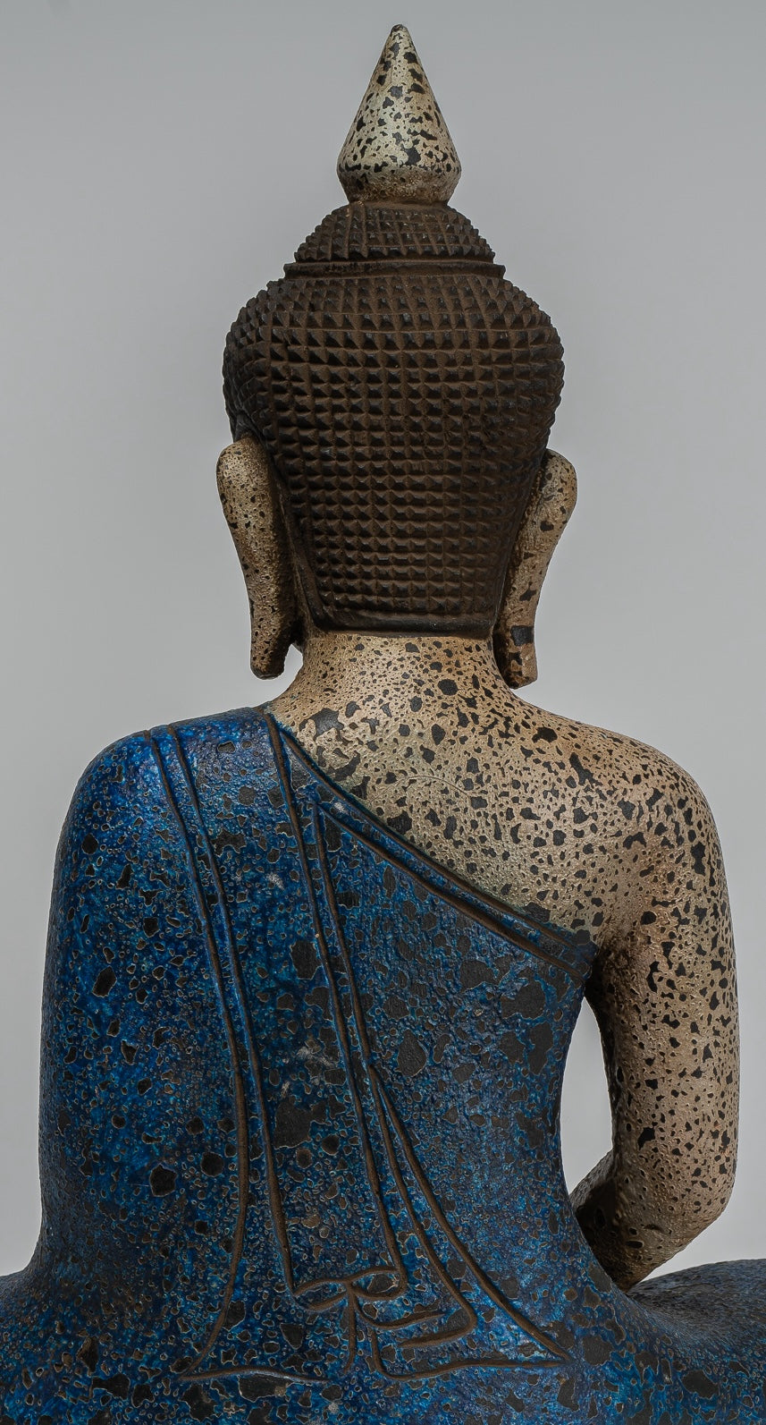 Escultura de Buda - Estatua de Buda de madera de estilo jemer antiguo Dhyana Meditation Mudra - 33 cm/13 "