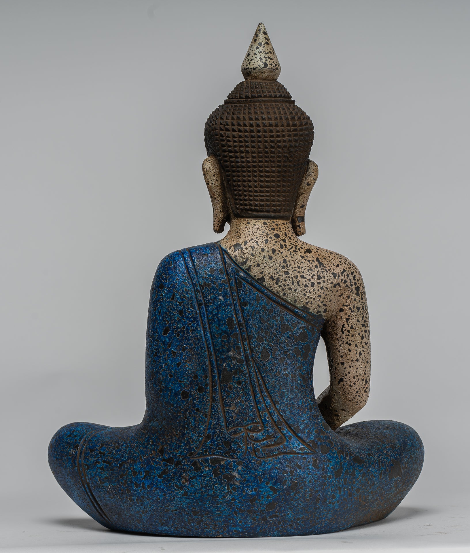 Escultura de Buda - Estatua de Buda de madera de estilo jemer antiguo Dhyana Meditation Mudra - 33 cm/13 "