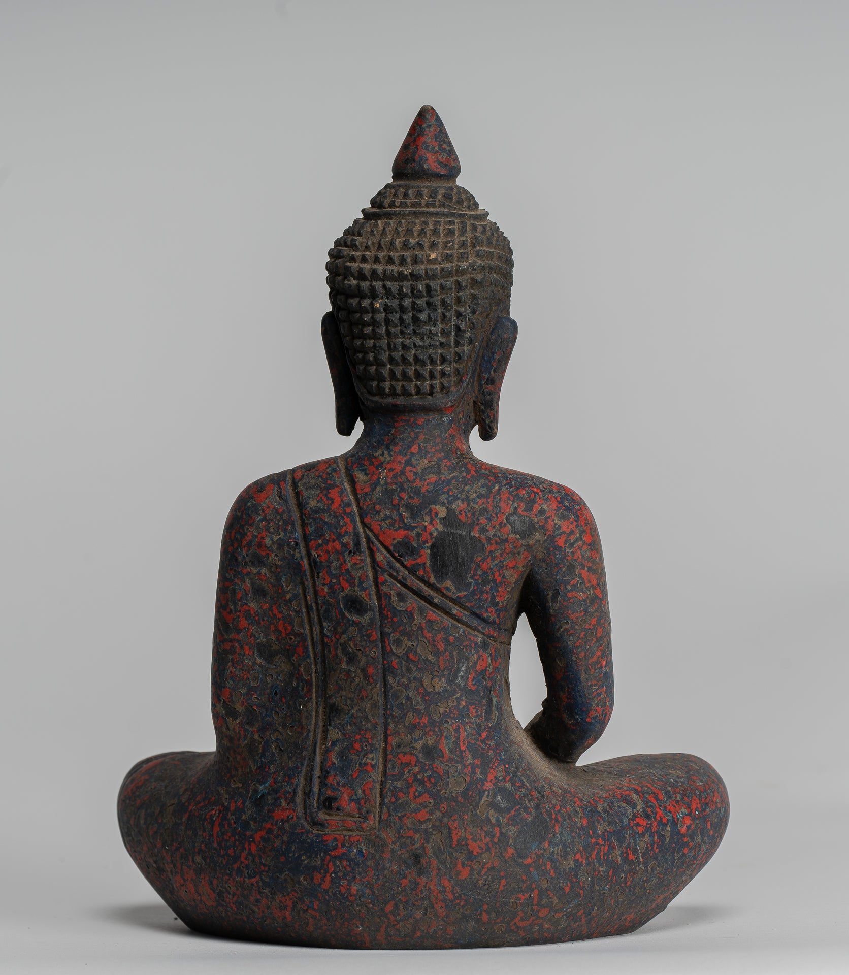 Escultura de Buda - Estatua de Buda de madera de estilo jemer antiguo Dhyana Meditation Mudra - 21 cm/8 "