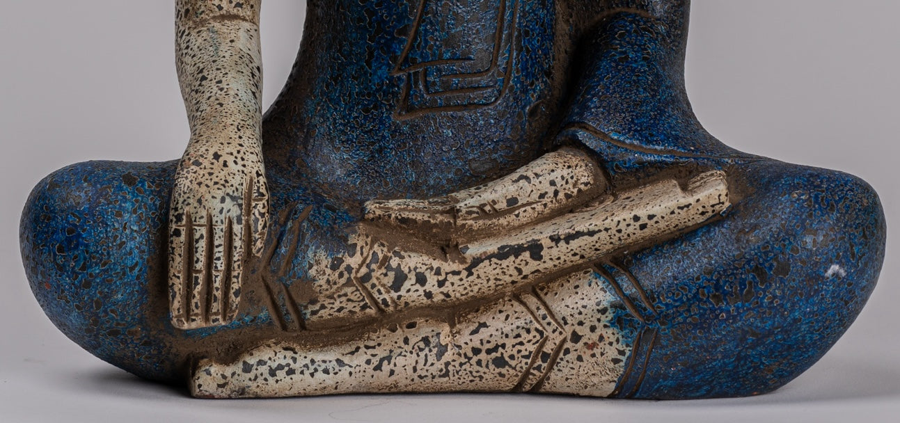 Estatua de Buda - Estatua de Buda de Buda de Madera Estilo Antiguo de Estilo Jemer - 32 cm/13 "