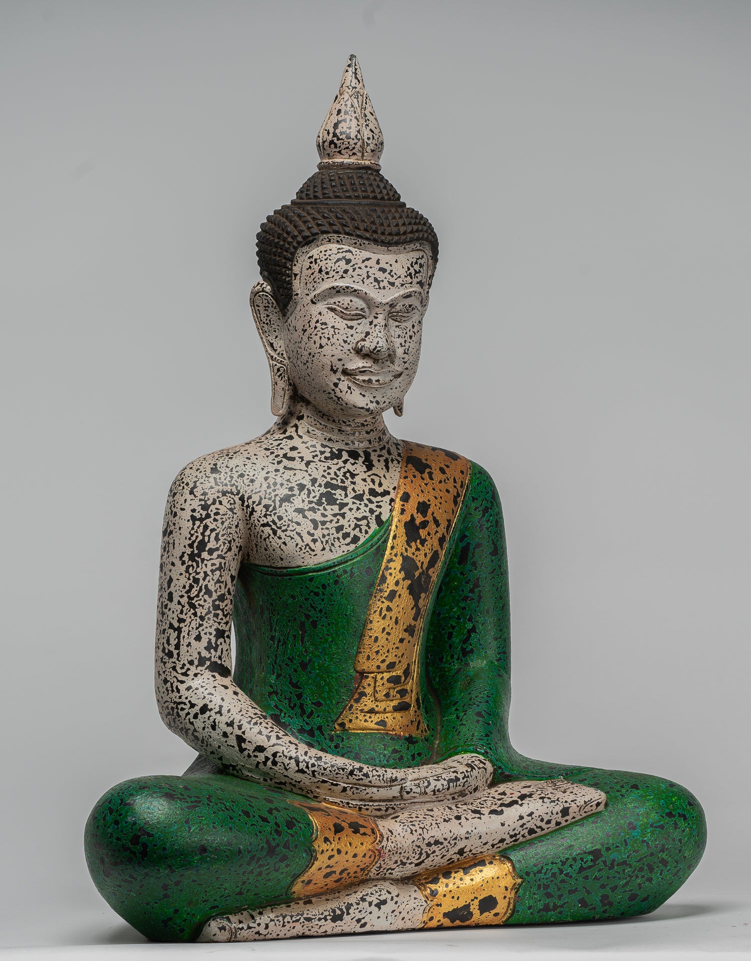 Escultura de Buda - Estatua de Buda de madera de estilo jemer antiguo Dhyana Meditation Mudra - 54cm/22 "